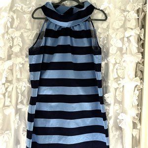 SAIL to SABLE COWL NECK DRESS in NAVY/PERIWINKLE - NWT